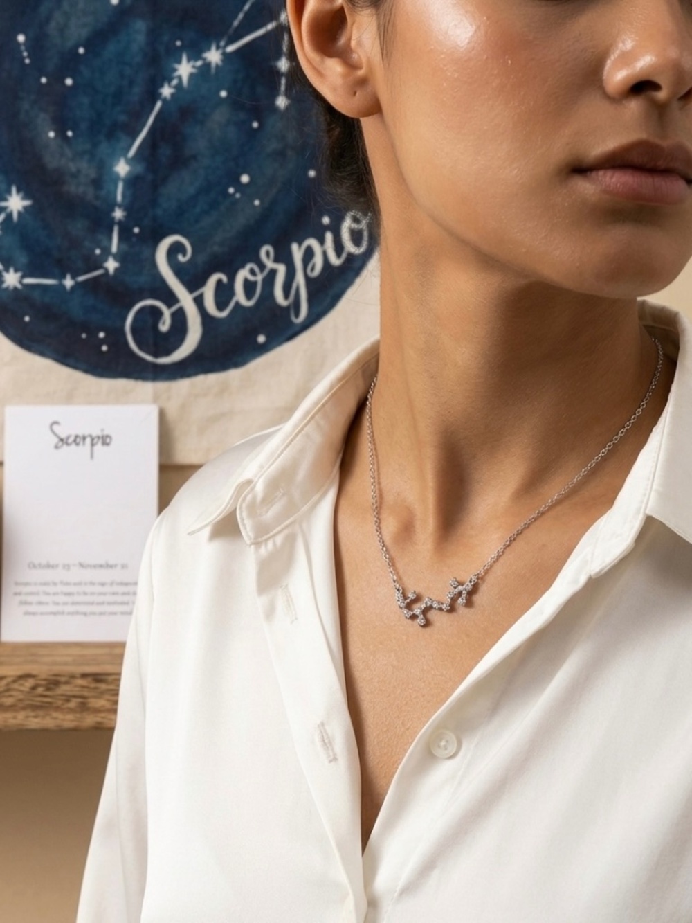 Scorpio Constellation Rhinestone Pendant Necklace